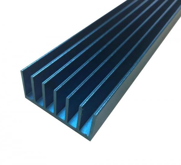 LED Extruded Aluminum Heat Sink Profile Blue Anodized Square Shape
