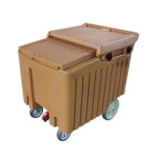 200lb Mobile Insulated Ice Caddy Plastic With Wheels Adjustable