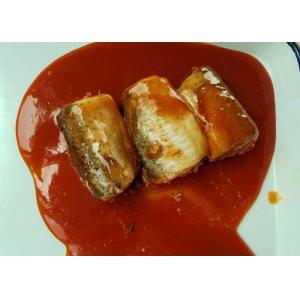 China Pacific Mackerel Fish Canned Food In Hot Chili Tomato Sauce ISO Certified on sale