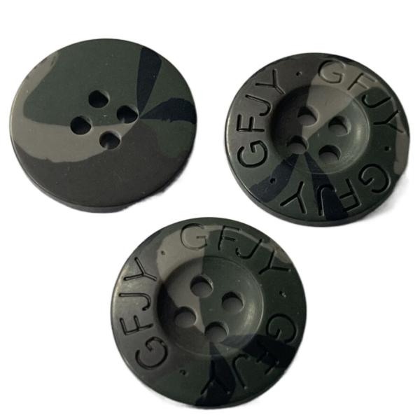 Quality Engraved Logo Plastic Coat Buttons  34L Camouflage Color Use For Coat Sweater wholesale