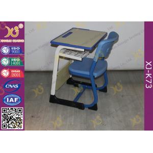 Wooden Single And Double Student Desk And Chair Set Steel Frame
