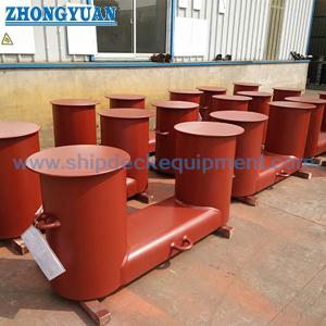 Welded Fabricated Inclined Double Bitt Bollard GB 556 SH Type With Box Base Ship