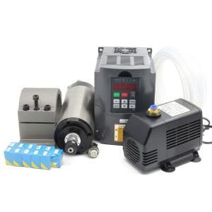 1.5KW Water Cooled CNC Spindle Motor ER16 with HY VFD Inverter 80mm Spindle