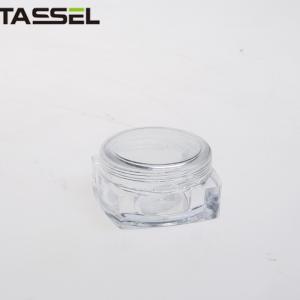 Non Spill Empty Cosmetic Jars 3g PS Material Transparent Plastic Lotion Jars