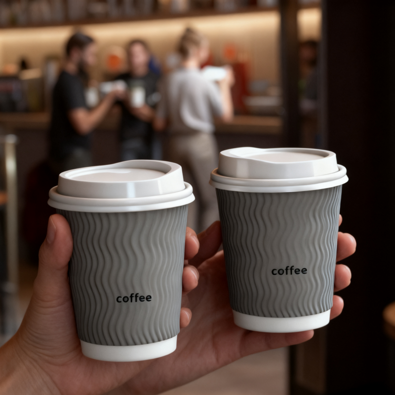 Biodegradable disposable double wall coffee paper cup eco-friendly customization