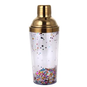China Cross-border  New Stainless Steel Glass With Engraved Scale Cocktail Shaker Glass Milk Tea Glass 450ML on sale