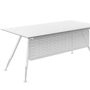Modern Office Furniture Executive Desk with Metal Feet in Snow White support