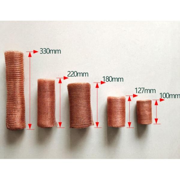 High Strength Copper Knitted Wire Mesh 0.3m-1.2m Wide Alkali Resistance