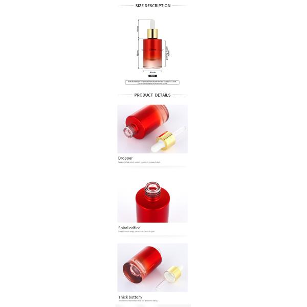 High quaity factory price ombre red mini oil cosmetics perfume liquid dropper bottle