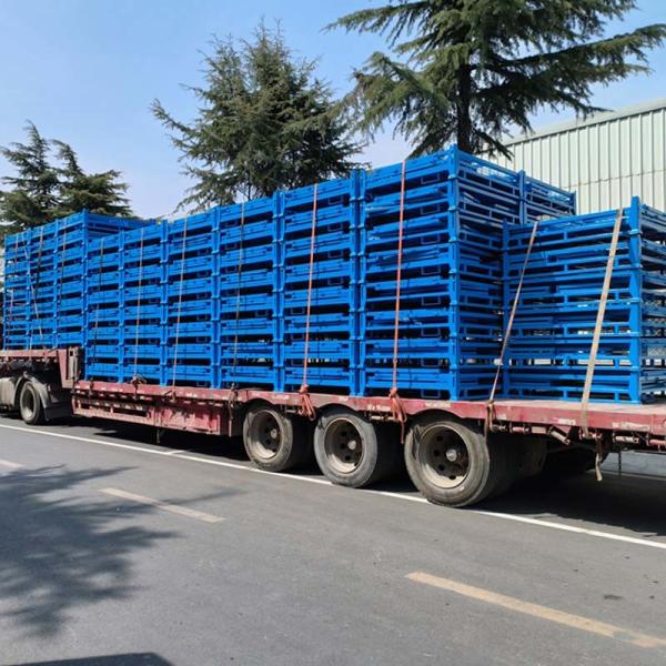 Customized Size Steel Pallet Box Stackable Design For Warehouse Storage