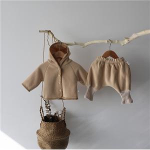 China Girls Two Piece Loose Fitting Winter Coats Light Brown Solid Color Coat ODM on sale