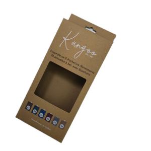 Hanging Brown Self Assembly Paper Boxes Flat Rectangle Auto Lock Bottom Carton
