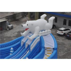 Giant Beautiful New Bear Swimming Pool Slide , Inflatable Pool Slide For