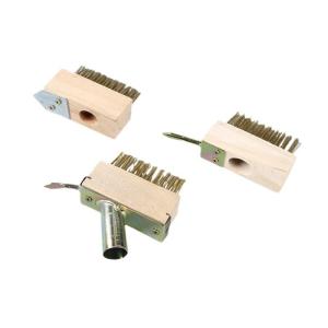 China Steel Wire Weeding Brush With Special Hard Plated Copper Wire Brush Long Handle Solid Wood Garden Weeding Brush Floor Seam Brush on sale
