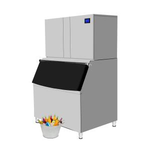 China Tap Water Ice Machine 1 Ton 1000kg Stainless Steel Automatic Commercial Ice Cube Block Maker with 500kg Ice Storage on sale