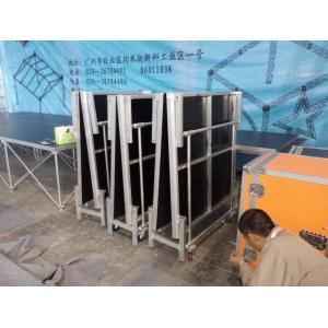 Folding Movable Stage Platform Performance Easy Moving Brown Black