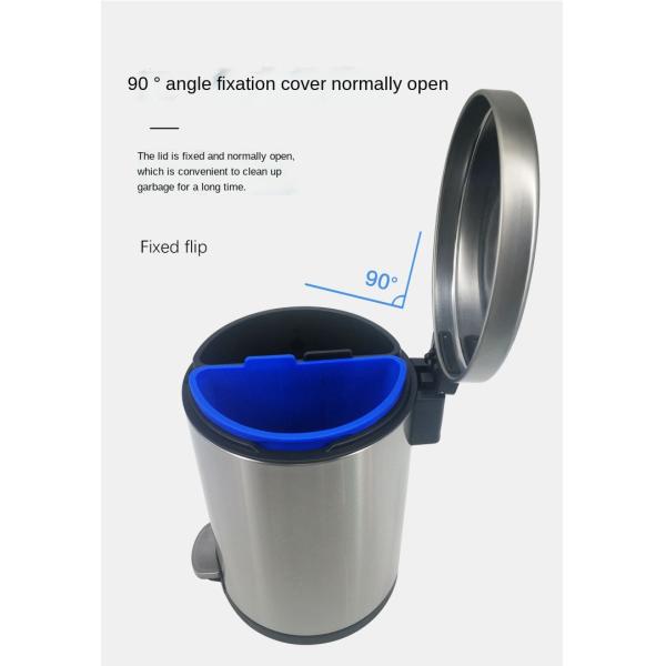 Household 10L Lobby Garbage Cans Stainless Steel Pedal Garbage Can