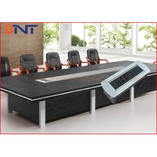 UK Standard Conference Table Outlet , Rotatable Tabletop Interconnect Box