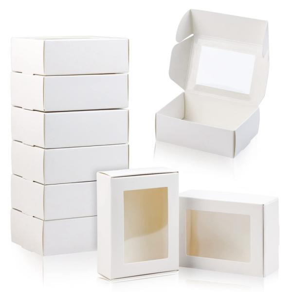 Quality Custom Logo Folding Soap Packaging Box with Clear Window White Kraft Paper Material wholesale