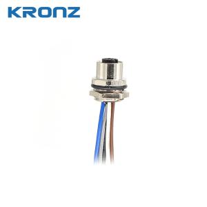 M12 Aviation Socket Flange Gold-plated Connector Joint 5pin Welded Waterproof