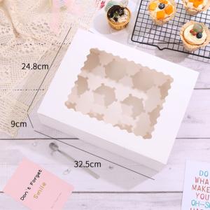 Customized Printing 6 12 Hole Kraft Paper Muffin Cupcakes Box for Sushi and