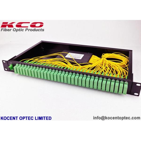 Quality 1U Rack Mount 1x64 Fiber Optic PLC Splitter with SC/APC Connector for 19'' Rack Mount wholesale