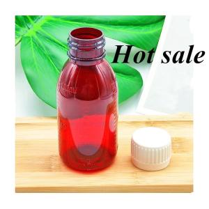 China 100ml 120ml 150ml Round Empty Plastic Pet Medicine Liquid Oral suspension Bottle Amber Cought Syrup Bottle on sale