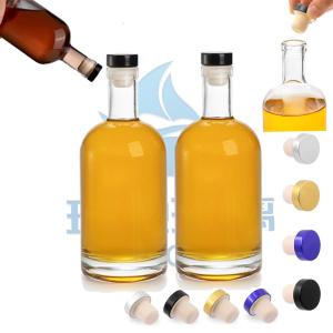 500ml Industrial Beverage Ceramic Clear Whiskey Vodka Blue Label Bottle with Cap