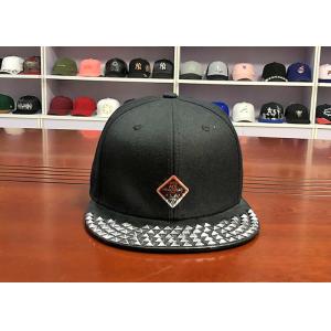 High quality customized flat brim metal rivet shose buckle 6panel snapback hats caps