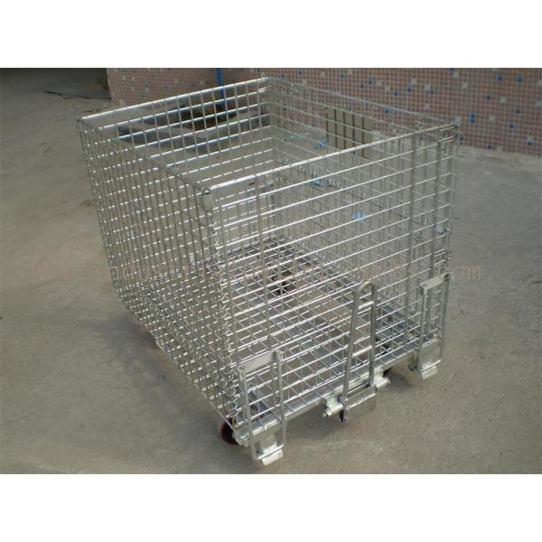 Wire Containers With Pulls In Head & End, 4 Wheels On Bottom