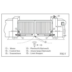 Powerful Double Arm Ac Swing Gate Opener 1000Kg AC 220V