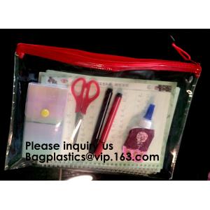 Waterproof Zippered File Bag PVC Mesh Organizer Storage Bag Durable File Bag for