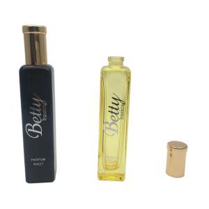 STOCK Mini Refillable Glass Perfume Bottles 20ml Square With Sprayer / Gold Caps