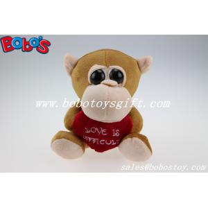 Cheap Valentines Day Gifts Big Eyes Toy Series Brown Monkey Animal With Heart Pillow for sale