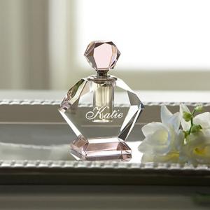 6ml Pink Crystal Perfume Bottle with Engraved Design