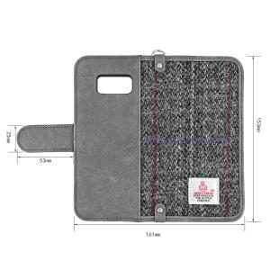 Flip Harris Tweed Phone Case , Galaxy S8 Leather Phone Case 5.8 Inch Green Color