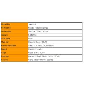 Double Row Bearing NA6910 Needle Roller Bearings With Inner Ring