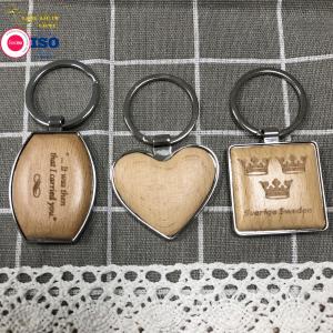 Blank Wooden Key Chain Round Rectangular Sublimation Engraved Logo