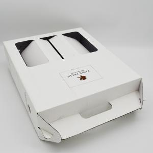 Cardboard Red White Wine Bottle Gift Box Whisky Gin Handle For 2 Bottle