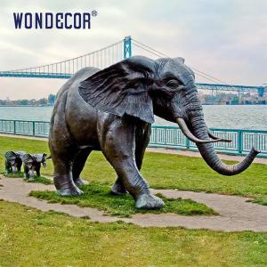 Zoo Decorated Custom Bronze Sculpture With Lovely Elephant 180cm