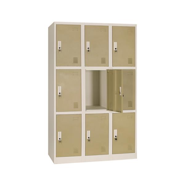 Quality Office 9 Doors Hygienic Metal Lockers With Handle Lock Knock Down Structure wholesale