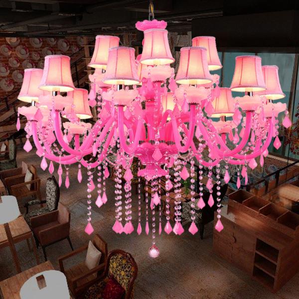 Pink Crystal Chandelier Low Price For Bar Foyer Living room Decor ( WH-CY-22)
