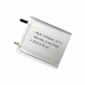 Ultra Thin 1mm Battery 013945 3.7V 110mAh 0.407Wh AUK Lipo Battery Lithium