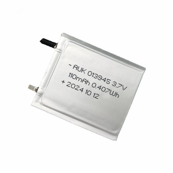 Ultra Thin 1mm Battery 013945 3.7V 110mAh 0.407Wh AUK Lipo Battery Lithium