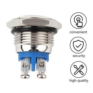 12mm 2 Pin Momentary Tactile Push Button Switch Flat Round IP68