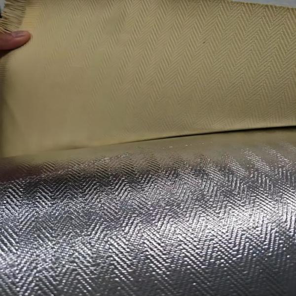 Para Aramid Aluminium Coating Fabric Herringbone Style