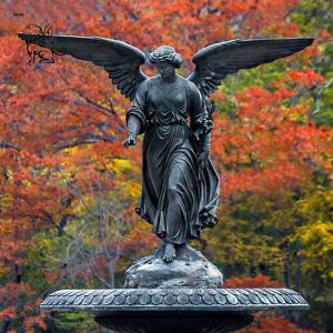 BLVE Bronze Angel Statue Pool Water Fountain Large Outdoor Sculptures Garden
