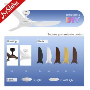 1stshine Fancy ABS Blades Ceiling Fan with Light and Remote 6000K Color