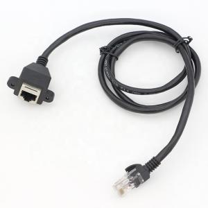 Custom 6FT Screw Locking Stud Network Ethernet Female Socket RJ45 Panel Mount