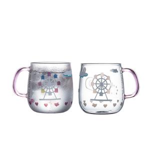 Decal Paper Custom Made Glass Cups 400ml For Coffee Milk Juice Tea